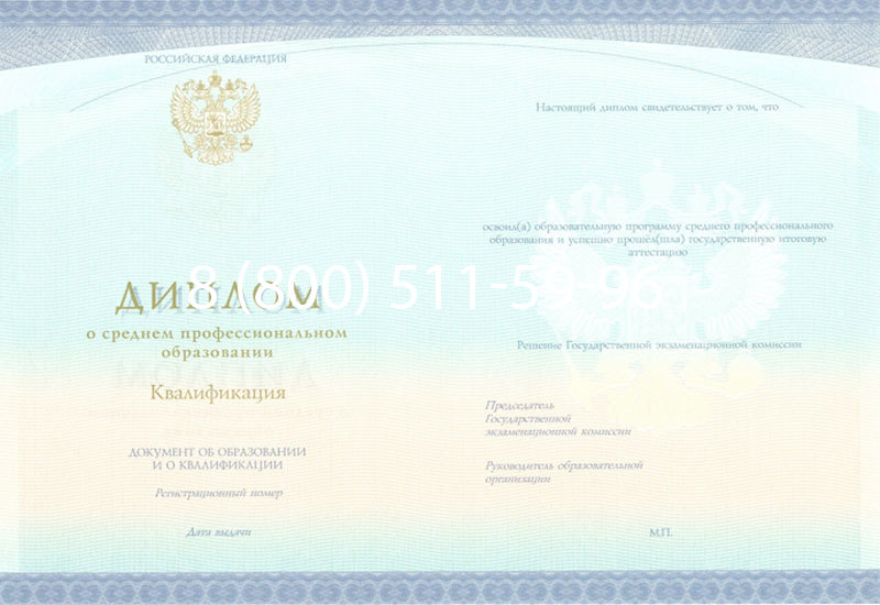 Купить Диплом колледжа (Спецбланк) 2014-2024 года в Тюмени